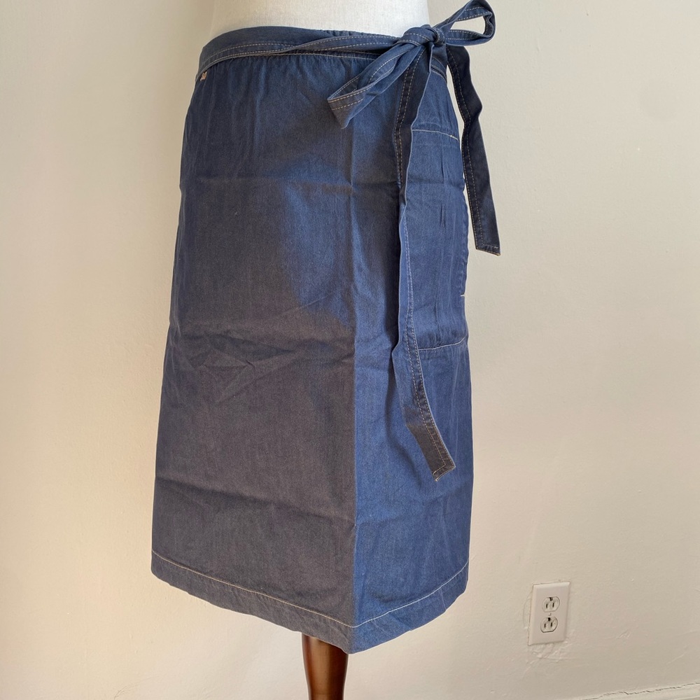 Scanlan Theodore denim wrap around skirt